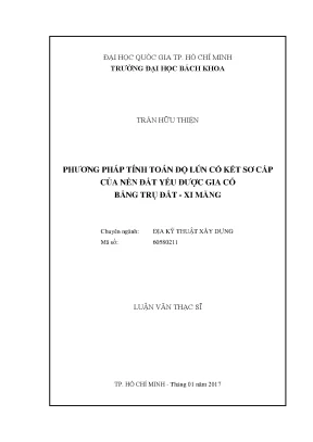 Phương pháp tính toán độ lún cố kết sơ cấp cho nền đất