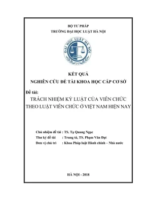 Nghiên cứu trách nhiệm kỷ luật viên chức theo Luật Viên 