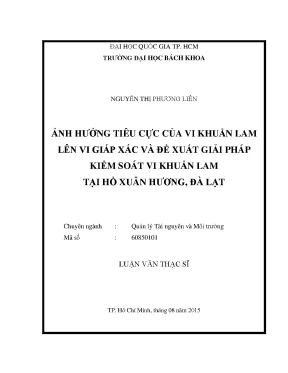 Giải pháp kiểm soát vi khuẩn lam tại hồ Xuân Hương Đà Lạt