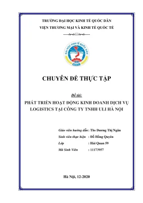 Phát Triển Hoạt Động Kinh Doanh Logistics Tại Công Ty 