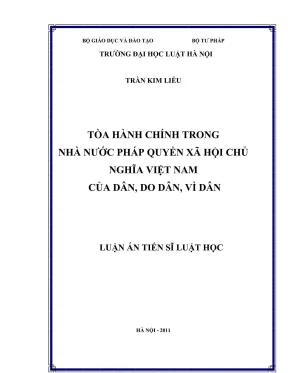 Luận án tiến sĩ luật học về tòa hành chính trong nhà