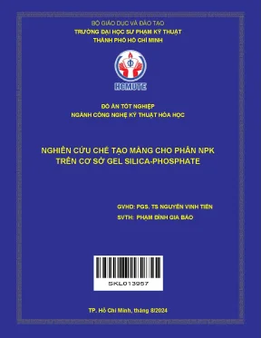 Nghiên cứu chế tạo màng phân NPK từ gel silicaphosphate 