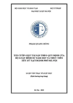 Luận văn thạc sĩ luật học: Tội cướp giật tài sản theo Bộ