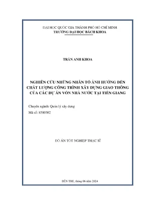 Nghiên cứu nhân tố ảnh hưởng chất lượng công trình giao