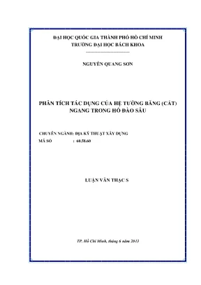 Phân Tích Hiệu Quả Của Hệ Tường Băng Cắt Ngang Trong Hố