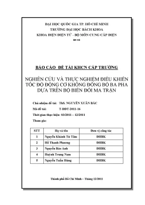 Nghiên cứu và thực nghiệm điều khiển tốc độ động cơ 