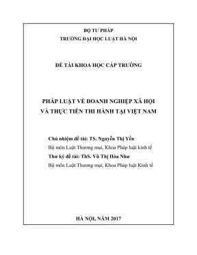 Nghiên cứu pháp luật về doanh nghiệp xã hội và thực tiễn 