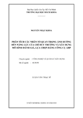 Phân Tích Nhân Tố Ảnh Hưởng Đến Năng Lực Chỉ Huy Trưởng