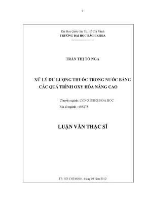 Luận Văn Thạc Sĩ: Xử Lý Dư Lượng Thuốc Trong Nước Bằng