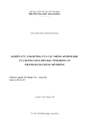 Nghiên cứu ảnh hưởng thông số hình học buồng cháy đến 