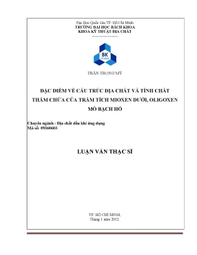 Luận văn thạc sĩ địa chất dầu khí: Ứng dụng cấu trúc địa 