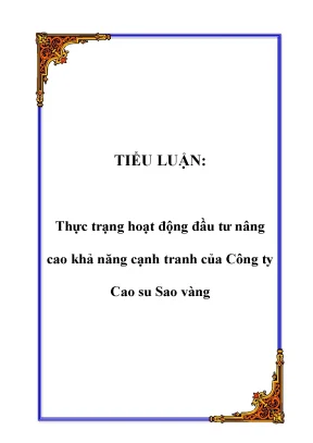 Thực trạng đầu tư nâng cao năng lực cạnh tranh của Công