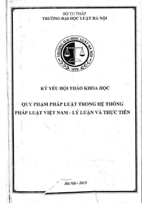Kỷ yếu hội thảo khoa học: Quy phạm pháp luật trong hệ 