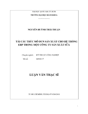 Tái cấu trúc mô đun sản xuất ERP cho công ty sản xuất