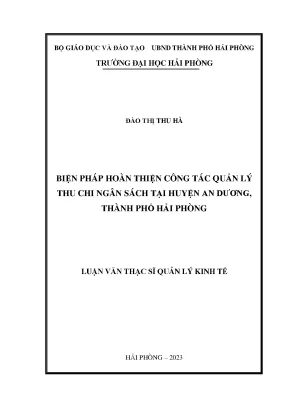 Biện pháp hoàn thiện quản lý thu chi ngân sách tại huyện
