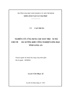 Nghiên cứu ứng dụng cọc đất trộn xi măng cho nền nhà 