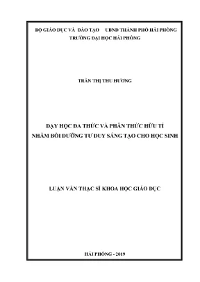 Phương Pháp Dạy Đa Thức Và Phân Thức Hữu Tỉ Để Bồi Dưỡng 