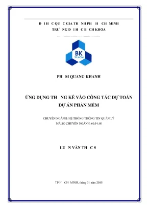 Luận Văn Thạc Sĩ: Ứng Dụng Thống Kê Trong Dự Toán Dự Án