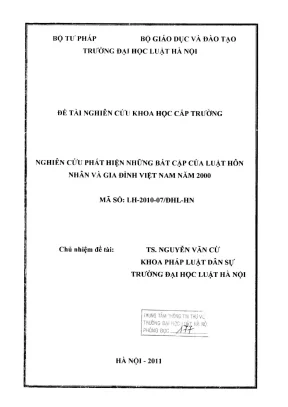 Nghiên cứu bất cập trong Luật Hôn nhân và Gia đình Việt