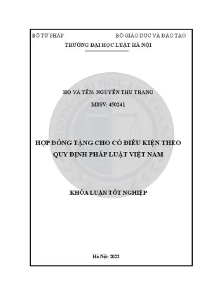 Hợp đồng tặng cho có điều kiện theo pháp luật Việt Nam -