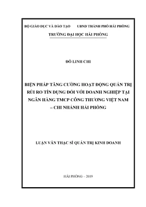 Biện pháp tăng cường quản trị rủi ro tín dụng cho doanh
