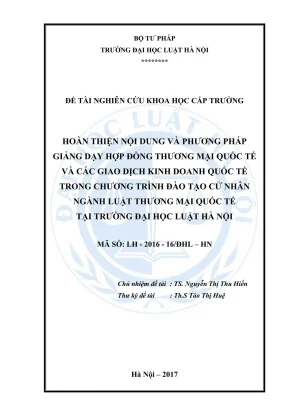 Hoàn thiện giảng dạy hợp đồng thương mại quốc tế trong 