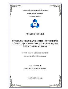 Luận Văn Thạc Sĩ: Ứng Dụng Nhận Dạng Motif Phân Lớp Dữ