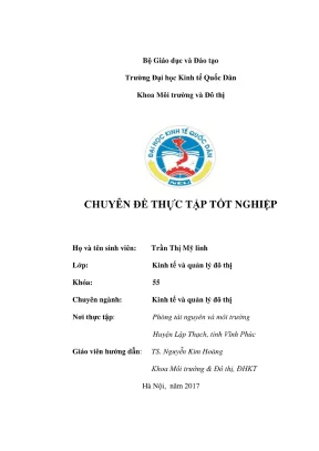 Quản Lý Sử Dụng Đất Huyện Lập Thạch, Vĩnh Phúc Giai Đoạn 