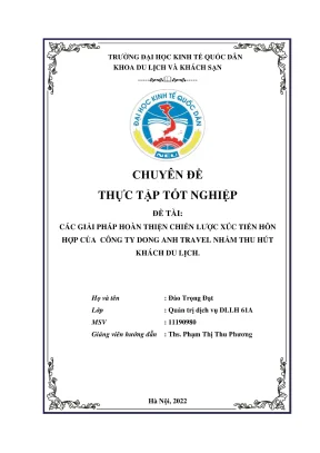 Giải pháp hoàn thiện chiến lược xúc tiến du lịch của 