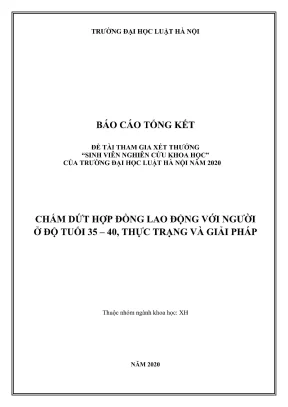 Nghiên cứu chấm dứt hợp đồng lao động cho người 35-40