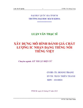 Xây Dựng Mô Hình Đánh Giá Chất Lượng IC Nhận Dạng Tiếng