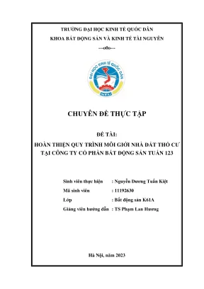 Hoàn thiện quy trình môi giới nhà đất thổ cư tại công ty 
