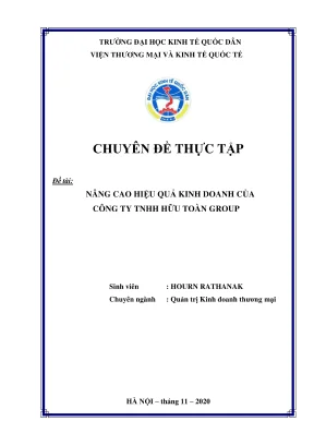 Chuyên đề thực tập: Nâng cao hiệu quả kinh doanh tại 
