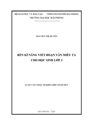 Phương Pháp Rèn Kĩ Năng Viết Đoạn Văn Miêu Tả Cho Học