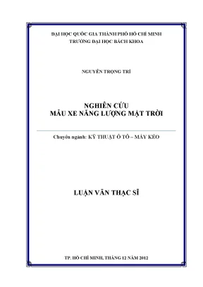 Luận Văn Thạc Sĩ Kỹ Thuật Ô Tô Máy Kéo: Nghiên Cứu Mẫu 