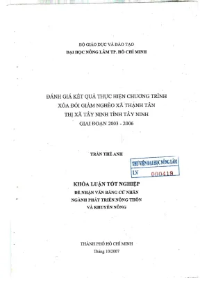 Đánh Giá Kết Quả Chương Trình Xóa Đói Giảm Nghèo Xã 