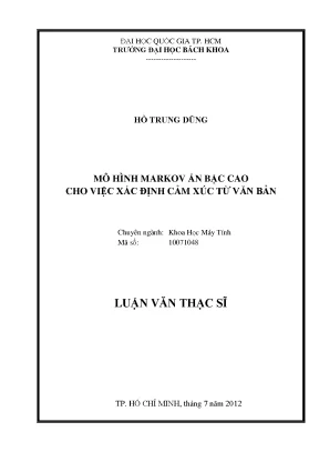 Mô Hình Markov Ẩn Bậc Cao Trong Xác Định Cảm Xúc Từ Văn Bản