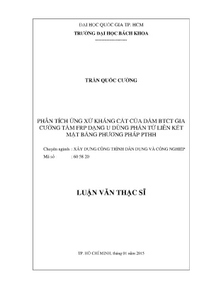 Phân Tích Ứng Xử Kháng Cắt Dầm BTCT Gia Cường Tấp FRP Dạng U