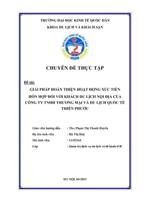 Giải pháp hoàn thiện chính sách xúc tiến du lịch nội địa