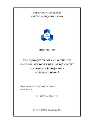 Luận Văn Thạc Sĩ: Xây Dựng Quy Trình & Tiêu Chí Đánh Giá