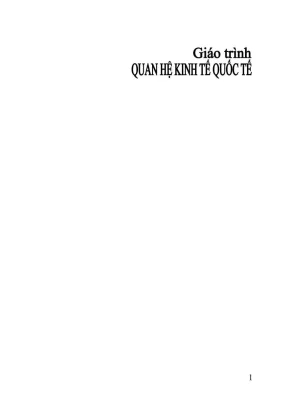 Giáo Trình Quan Hệ Kinh Tế Quốc Tế - Đại Học Luật Hà Nội