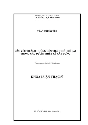 Luận văn thạc sĩ: Yếu tố ảnh hưởng đến thiết kế lại