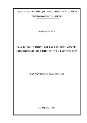 Xây dựng hệ thống bài tập làm giàu vốn từ cho học sinh