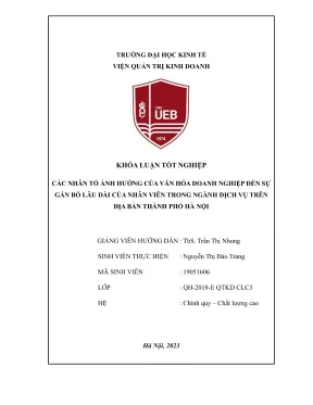 Các yếu tố văn hóa doanh nghiệp ảnh hưởng đến sự gắn bó 