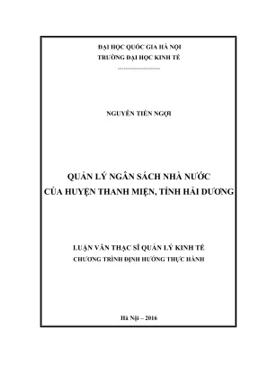 Luận Văn Thạc Sĩ: Quản Lý Ngân Sách Nhà Nước Tại Huyện