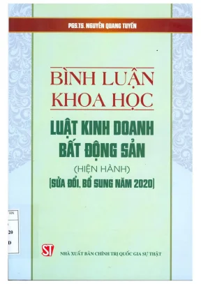 Bình luận khoa học luật kinh doanh bất động sản 2020: 