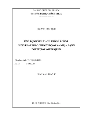 Luận Văn Thạc Sĩ: Ứng Dụng Xử Lý Ảnh Trong Robot Để Phát 