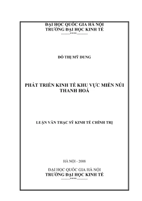 Luận Văn Thạc Sĩ: Phát Triển Kinh Tế Khu Vực Miền Núi