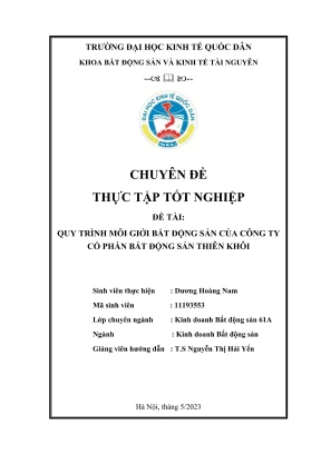 Quy Trình Môi Giới Bất Động Sản Tại Công Ty Cổ Phần Bất 