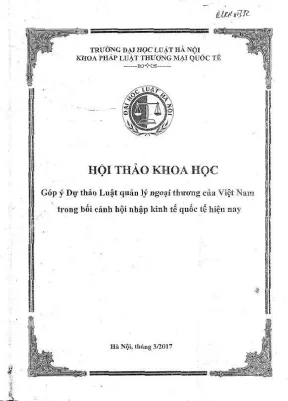 Hội thảo khoa học góp ý dự thảo luật quản lý ngoại 